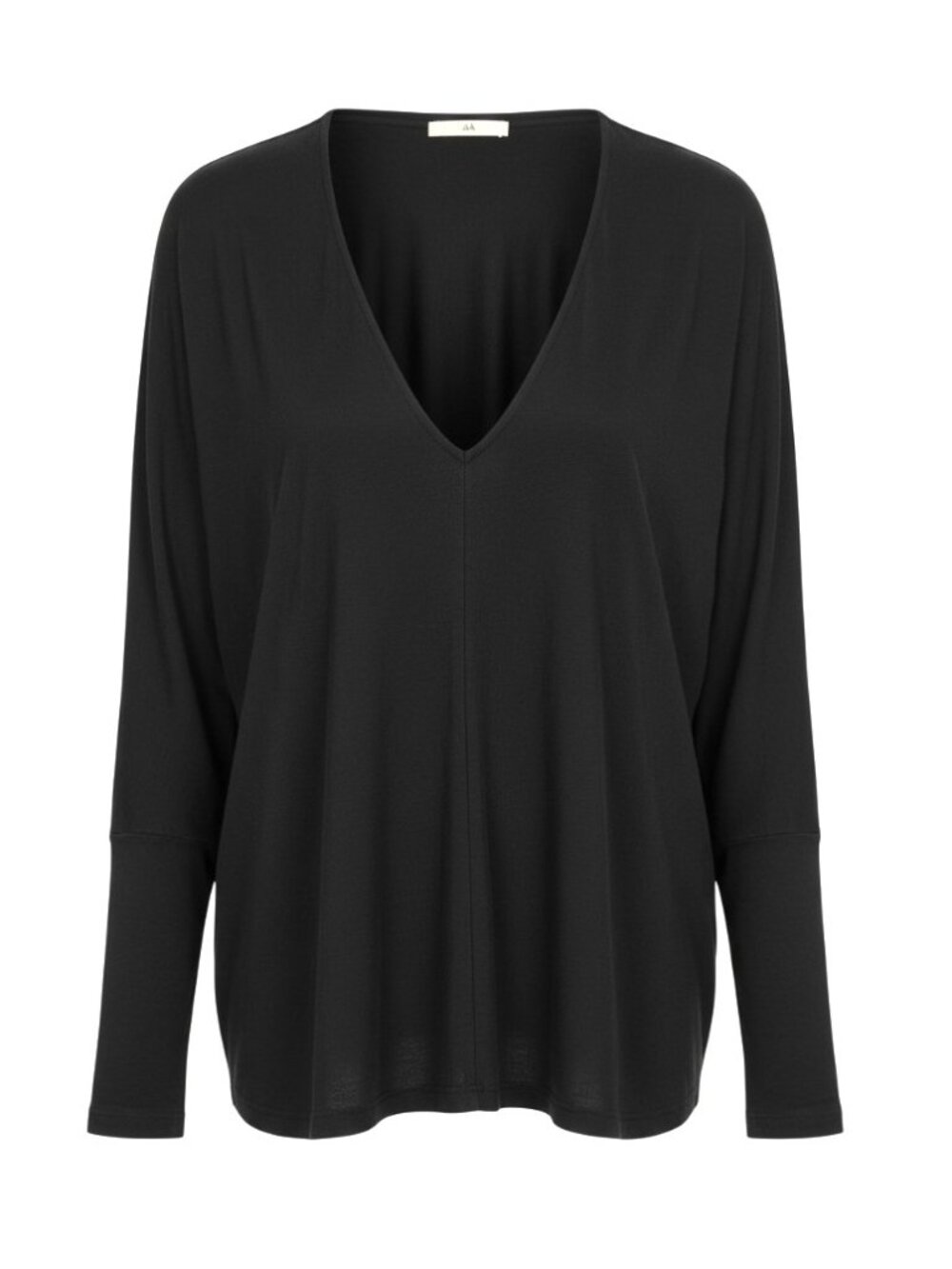 The Group By Babaton Long Sleeve Top Size Medium V-Neck Black Pima Cotton Modal